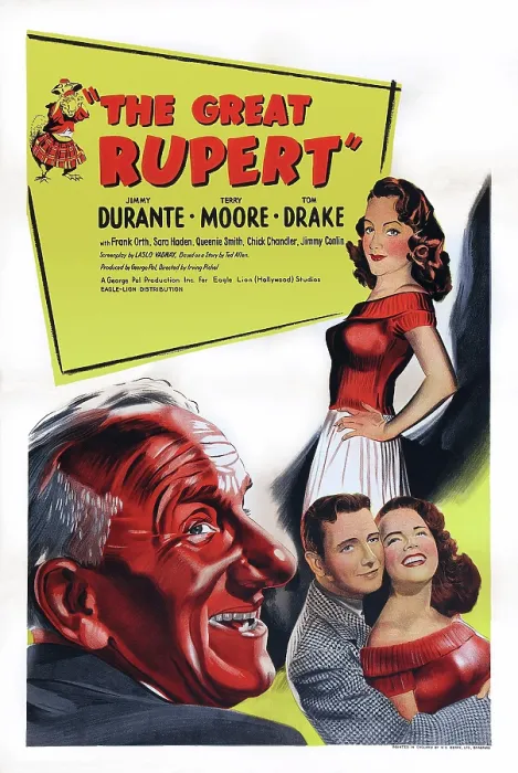 Framed Print : THE GREAT RUPERT, British poster art, bottom from left: Jimmy Durante, Tom Drake, Terry Moore, 1950