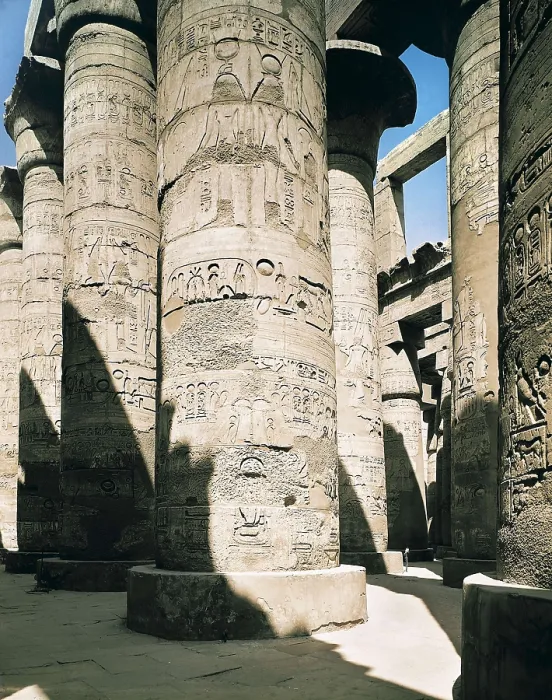 Framed Print : Great Temple of Amon-Re. 16th-4th c. BC. EGYPT. Karnak. Thebes. Temple of Amon - Ra. Hypostyle Hall