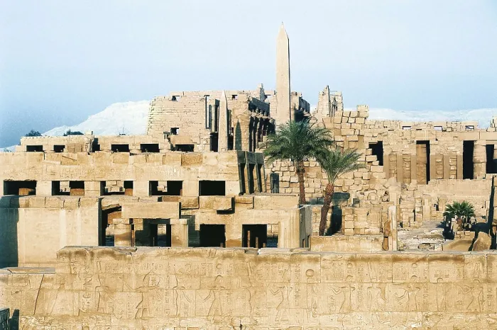 Framed Print : Great Temple of Amon-Re. 16th-4th c. BC. EGYPT. QUENA. Karnak. Thebes. Temple of Amon - Ra. Egyptian art. New Kingdom. Architecture. AISA / Everett Collection**US SALES ONLY**