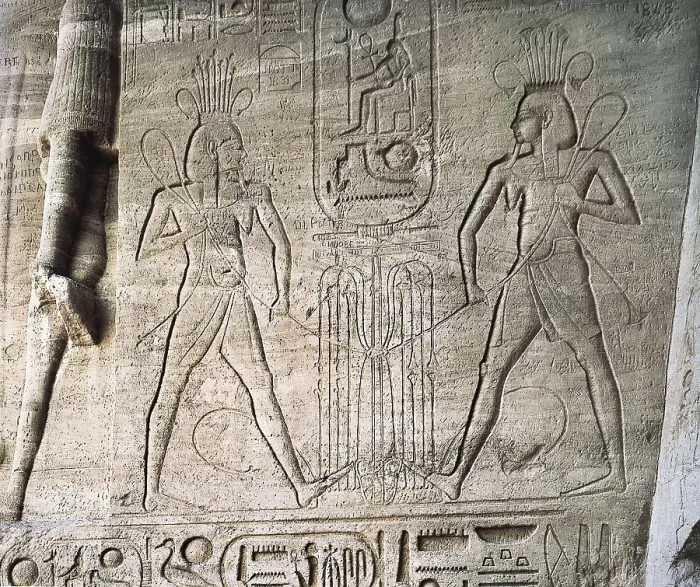 Framed Print : Great Temple of Rameses II. EGYPT. Abu Simbel. Great Temple of Rameses II. Reliefs from the entrance depicting the military victory of Ramses II. Egyptian art. New Kingdom