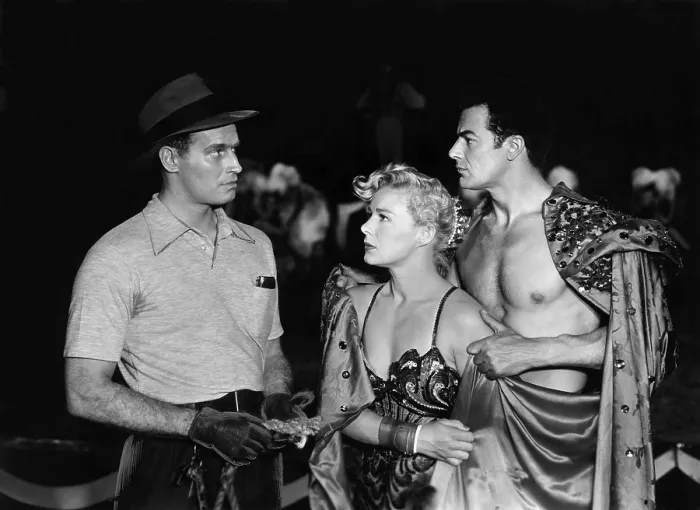 Framed Print : THE GREATEST SHOW ON EARTH, Charlton Heston, Betty Hutton, Cornel Wilde, 1952