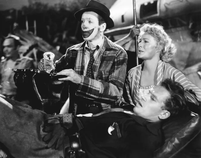 Framed Print : THE GREATEST SHOW ON EARTH, Charlton Heston (front), rear from left: James Stewart, Betty Hutton, 1952 Framed Print : THE GREATEST SHOW ON EARTH, Charlton Heston (front), rear from left: James Stewart, Betty Hutton, 1952