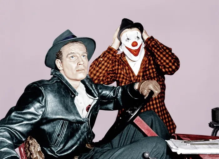 Framed Print : THE GREATEST SHOW ON EARTH, from left: Charlton Heston, James Stewart, 1952