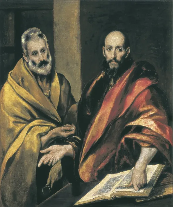Framed Print : Greco, Domenikos Theotokopoulos, called El (1541-1614). Saints Peter and Paul. ca. 1687-1592. Mannerism art. Oil on canvas. RUSSIA. Saint Petersburg. State Hermitage Museum. - C
