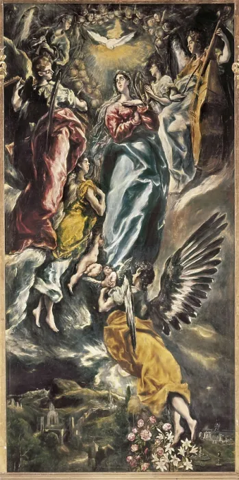 Framed Print : Greco, Domnikos Theotokpoulos, called El (1541-1614). The Assumption. 1607 - 1613. Mannerism art. Oil on canvas. SPAIN. Toledo. Holy Cross Museum