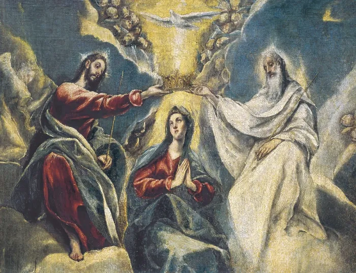 Framed Print : Greco, Domnikos Theotokpoulos, called El (1541-1614). Coronation of the Virgin. 1591 - 1592. Mannerism art. Oil on canvas. SPAIN. Guadalupe Framed Print : Greco, Domnikos Theotokpoulos, called El (1541-1614). Coronation of the Virgin. 1591 - 1592. Mannerism art. Oil on canvas. SPAIN. Guadalupe
