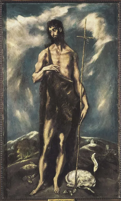 Framed Print : Greco, Domnikos Theotokpoulos, called El (1541-1614). Saint John the Baptist. ca. 1600 - 1605. Mannerism art. Oil on canvas. SPAIN. Valencia. San Pio V Fine Arts Museum