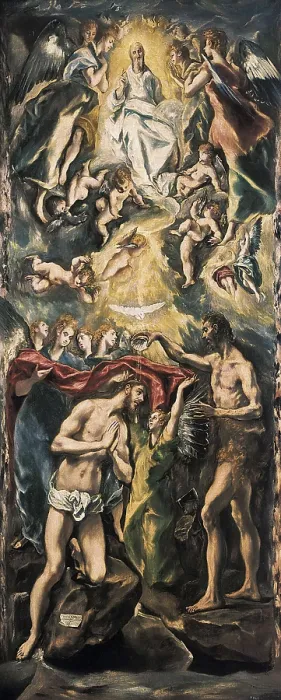 Framed Print : Greco, Domnikos Theotokpoulos, called El (1541-1614). Baptism of Christ. 1597. Mannerism art. Oil on canvas. SPAIN. Madrid. Prado Museum. AISA / Everett Collection**US SALES ONLY** Framed Print : Greco, Domnikos Theotokpoulos, called El (1541-1614). Baptism of Christ. 1597. Mannerism art. Oil on canvas. SPAIN. Madrid. Prado Museum. AISA / Everett Collection**US SALES ONLY**