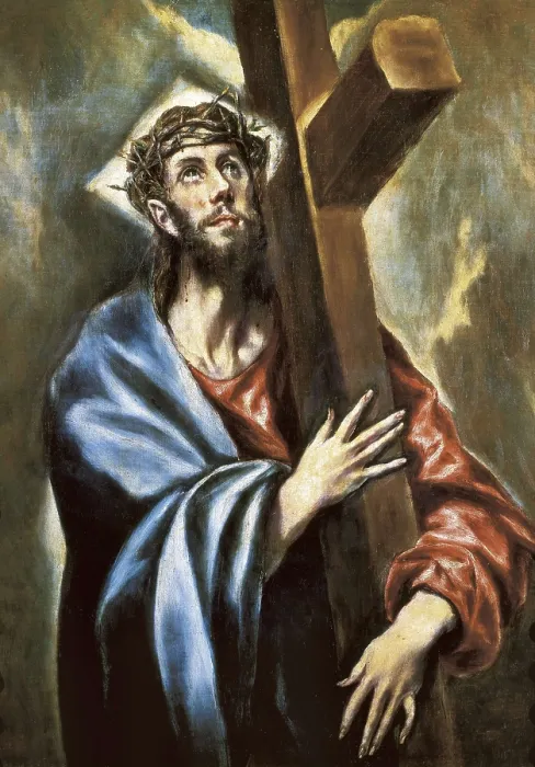 Framed Print : Greco, Domnikos Theotokpoulos, called El (1541-1614). Christ Clasping the Cross. 1594 - 1604. Mannerism art. Oil on canvas. SPAIN. Madrid. Prado Museum