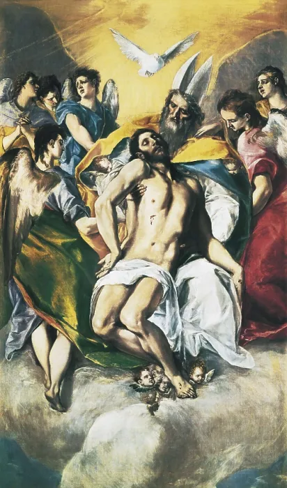 Framed Print : Greco, Domnikos Theotokpoulos, called El (1541-1614). The Trinity. 1577. Mannerism art. Oil on canvas. SPAIN. Madrid. Prado Museum. AISA / Everett Collection**US SALES ONLY**