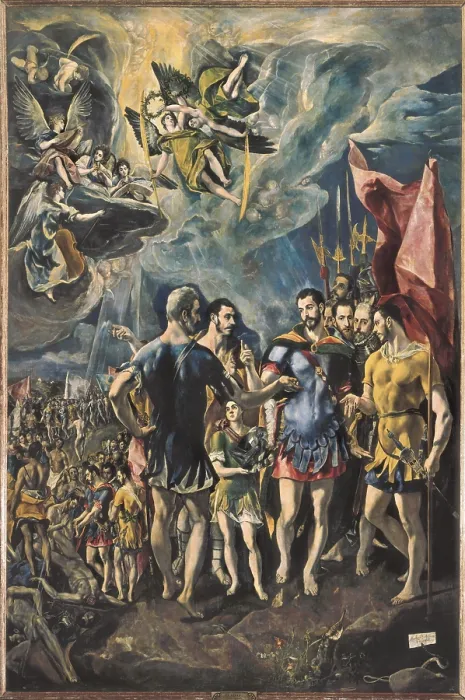 Framed Print : GrecoDomnikos Theotokpouloscalled El (1541-1614). The Martyrdom of Saint Maurice and the Theban Legion. 1580 - 1582. SPAIN. San Lorenzo de El Escorial