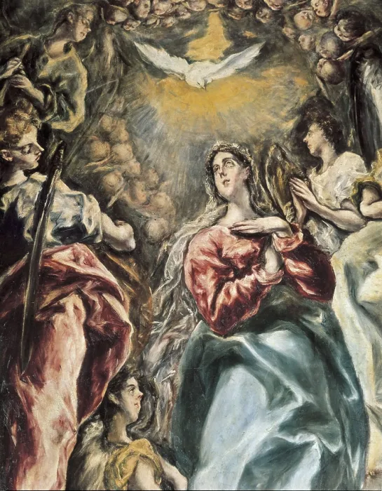 Framed Print : GrecoDomnikos Theotokpouloscalled El (1541-1614). The Assumption. 1607 - 1613. Detail. Mannerism art. Oil on canvas. SPAIN. Toledo. Holy Cross Museum
