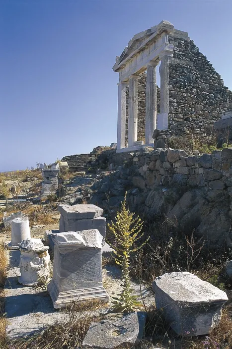 Framed Print : GREECE. SOUTHERN AEGEAN. CYCLADES. Delos. Temple of Isis (2nd c. BC), located on the slope of Kynthos mountain. Greek art. Architecture. AISA / Everett Collection**US SALES ONLY**