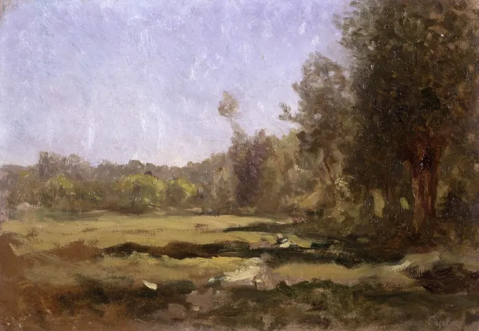 Framed Print : Green Clearing (Radura Verde), by Demetrio Cosola, 1870 - 1895, 19th Century, oil on cardboard - Private collection. Whole artwork view Framed Print : Green Clearing (Radura Verde), by Demetrio Cosola, 1870 - 1895, 19th Century, oil on cardboard - Private collection. Whole artwork view