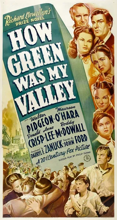 Framed Print : HOW GREEN WAS MY VALLEY, from top: Donald Crisp, Maureen O'Hara, Walter Pidgeon, Sara Allgood, Anna Lee, Roddy McDowall, 1941, TM and Copyright 20th Century Fox Film Corp