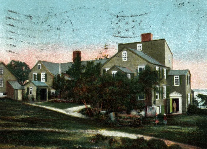 Framed Print : Greetings from Portsmouth, N.H.- Gov. Benning Wentworth mansion. Built 1750. color halftone, ca. 1905 Framed Print : Greetings from Portsmouth, N.H.- Gov. Benning Wentworth mansion. Built 1750. color halftone, ca. 1905