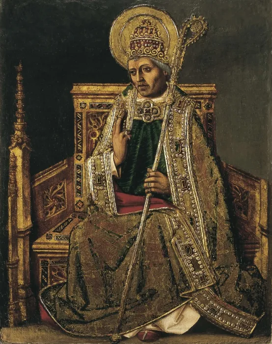 Framed Print : Gregory I The Great, Saint (540-604). Aragonese School (15th c.). Gothic art. Tempera on wood. SPAIN. Bilbao. Bilbao Fine Arts Museum. AISA / Everett Collection**US SALES ONLY**