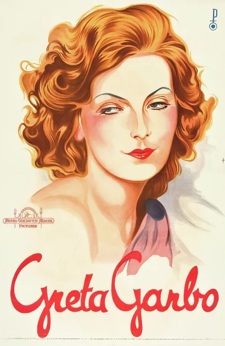 Framed Print : Greta Garbo on 1930s personality poster