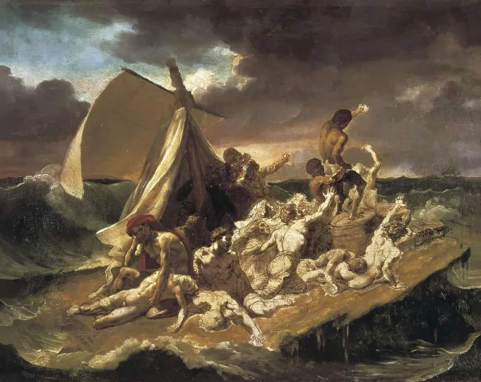 Framed Print : GRICAULT, Thodore (1791-1824). The Raft of the Medusa. Sketch. Preparatory sketch for the painting. Romanticism. Painting. FRANCE. Paris. Louvre Museum