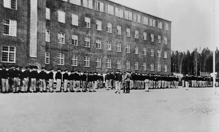 Framed Print : Grini concentration camp in Norway during the Nazi occupation in World War 2. Ca. 1941-43. (BSLOC_2013_11_55)