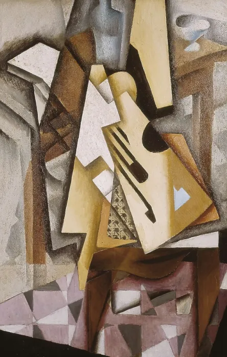 Framed Print : GRIS, Juan (1887-1927). Guitar on a Chair. beg. 20th c. Cubism. Oil on canvas. FRANCE. Paris