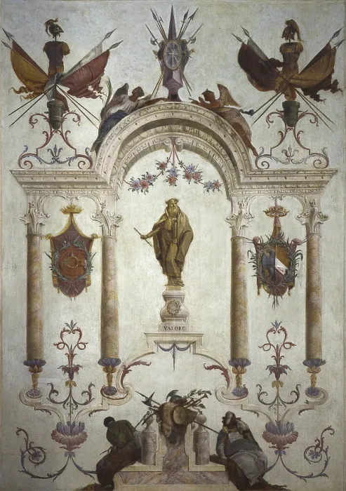 Framed Print : Grotesque Decoration, by Francesco Lorenzi, 1783, 18th Century, fresco - Italy, Veneto, Verona, Palazzo Emilei Forti. Whole artwork view Framed Print : Grotesque Decoration, by Francesco Lorenzi, 1783, 18th Century, fresco - Italy, Veneto, Verona, Palazzo Emilei Forti. Whole artwork view