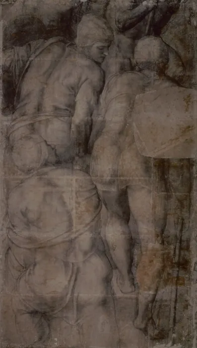 Framed Print : Group of armigers (Gruppo di armigeri), by Michelangelo Buonarroti, c