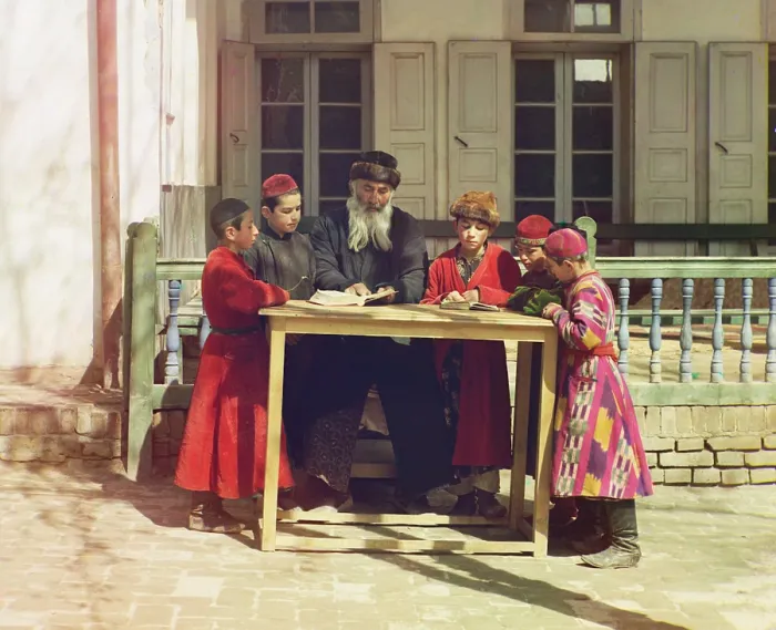 Framed Print : Group of Jewish boys with their teacher in Samarkand, ca. 1910 Framed Print : Group of Jewish boys with their teacher in Samarkand, ca. 1910