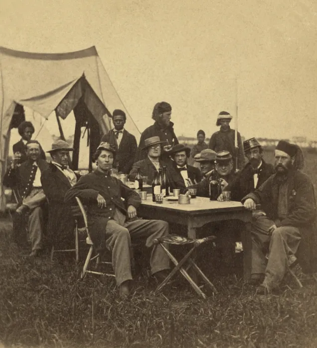 Framed Print : Group photo including George Templeton Strong, a prominent New York lawyer, now remembered for his Civil War era diary