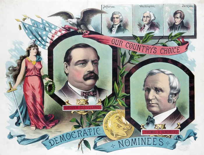 Framed Print : Grover Cleveland, Thomas A. Hendricks, the democratic candidates for president in 1884
