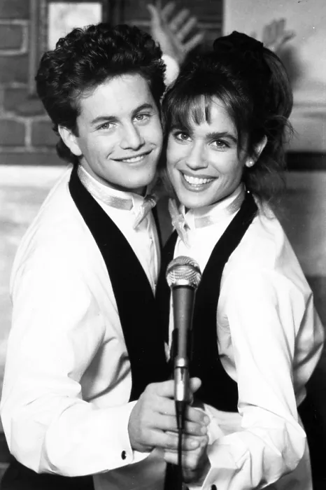 Framed Print : GROWING PAINS, from left: Kirk Cameron, Chelsea Noble, All the World's a Stage, season 6, ep. 19, aired 2 / 13 / 1991, 1985-1992