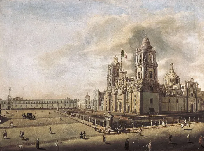 Framed Print : GUALDI, Pedro (1809-1857). The Catedral Metropolitana and the Palacio Nacional. ca. 1840. Oil on canvas. MEXICO. Mexico City. National Museum of History (Chapultepec Castle) Framed Print : GUALDI, Pedro (1809-1857). The Catedral Metropolitana and the Palacio Nacional. ca. 1840. Oil on canvas. MEXICO. Mexico City. National Museum of History (Chapultepec Castle)