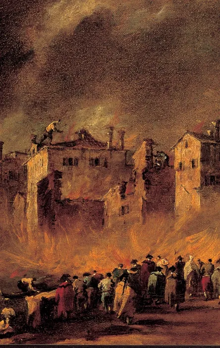 Framed Print : Guardi Francesco, Fire in the San Marcuola Oil Depot, 1789 - 1790, 18th Century, oil on canvas, Italy, Veneto, Venice Framed Print : Guardi Francesco, Fire in the San Marcuola Oil Depot, 1789 - 1790, 18th Century, oil on canvas, Italy, Veneto, Venice