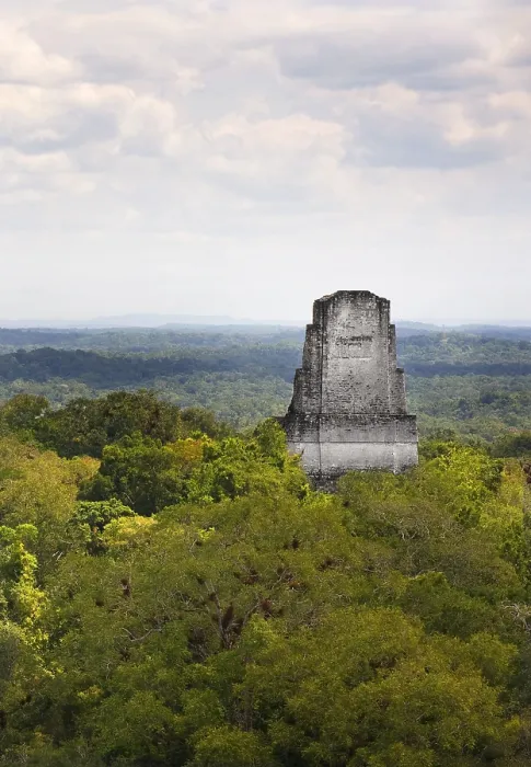 Framed Print : GUATEMALA. Tikal. Tikal National Park. Two-Headed Snake Temple or Temple IV, the highest of the archaeological site (70 m.). Maya art. Architecture