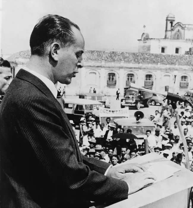 Framed Print : Guatemalan President Jacobo Arbenz Guzman in 1954. His 1952 land reform program threatened wealthy families and the United Fruit Company