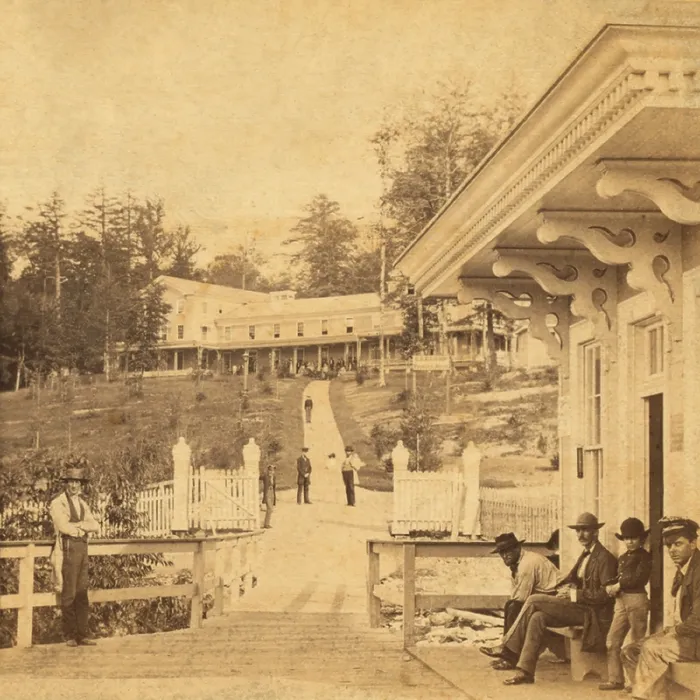Framed Print : Guests at the Cresson Mountain House, a summer resort in the Pennsylvania's Allegheny Mountains
