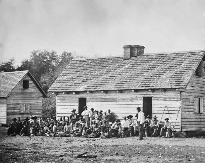 Framed Print : Gullah shout party near Beaufort, SC in 1862