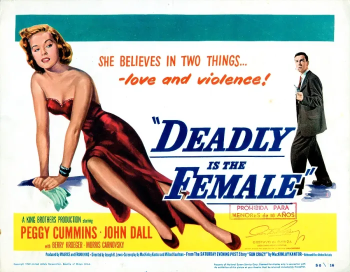 Framed Print : GUN CRAZY, (aka DEADLY IS THE FEMALE), TITLE CARD, from left: Peggy Cummins, John Dall, 1949 Framed Print : GUN CRAZY, (aka DEADLY IS THE FEMALE), TITLE CARD, from left: Peggy Cummins, John Dall, 1949