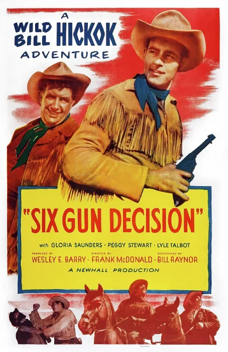 Framed Print : SIX GUN DECISION, US poster art, from left: Andy Devine, Guy Madison, 1953
