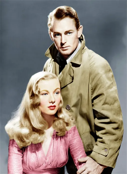 Framed Print : THIS GUN FOR HIRE, from left: Alan Ladd, Veronica Lake, 1942