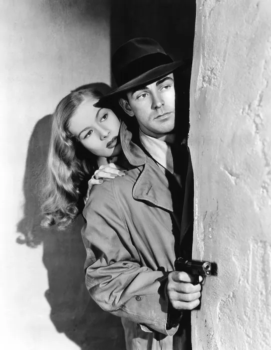 Framed Print : THIS GUN FOR HIRE, from left, Veronica Lake, Alan Ladd, 1942 Framed Print : THIS GUN FOR HIRE, from left, Veronica Lake, Alan Ladd, 1942