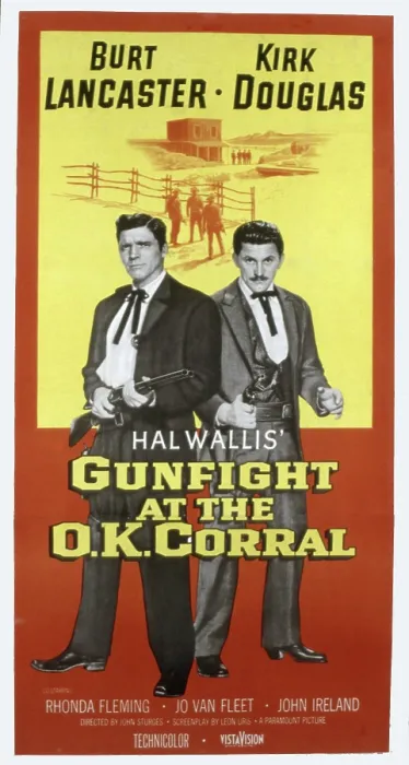 Framed Print : GUNFIGHT AT THE O.K. CORRAL, Burt Lancaster, Kirk Douglas, 1957