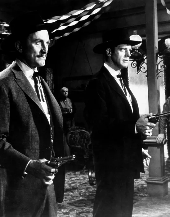 Framed Print : GUNFIGHT AT THE O.K. CORRAL, from left, Kirk Douglas, Burt Lancaster, 1957