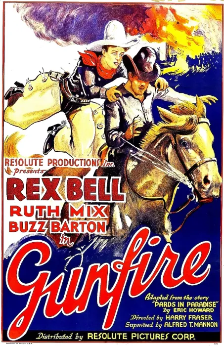 Framed Print : GUNFIRE, left: Rex Bell, 1935