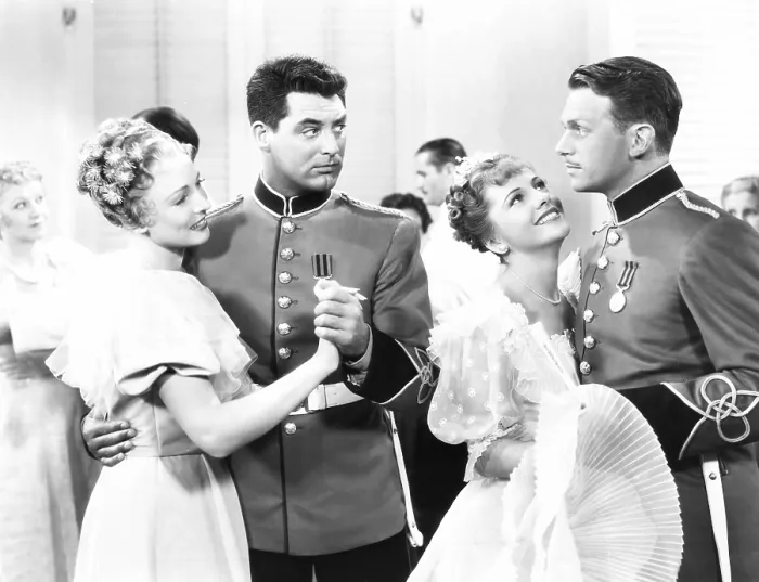 Framed Print : GUNGA DIN, from left: Ann Evers, Cary Grant, Joan Fontaine, Douglas Fairbanks Jr. 1939 Framed Print : GUNGA DIN, from left: Ann Evers, Cary Grant, Joan Fontaine, Douglas Fairbanks Jr. 1939