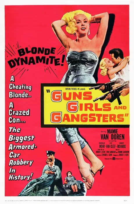 Framed Print : GUNS GIRLS, AND GANGSTERS, US poster art, center: Mamie Van Doren, 1959