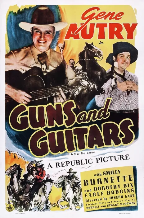 Framed Print : GUNS AND GUITARS, US poster art, top from left: Gene Autry, Smiley Burnette, 1936