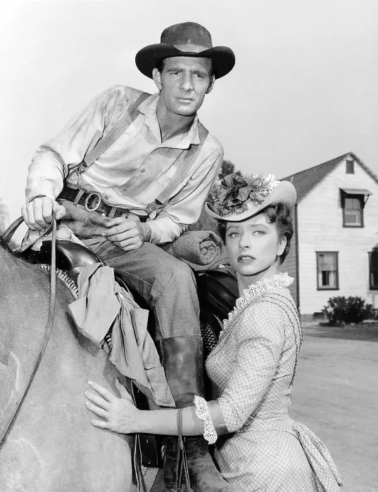 Framed Print : GUNSMOKE, from left: Dennis Weaver, Amanda Blake, (Season 1, 1955), 1955-1975 Framed Print : GUNSMOKE, from left: Dennis Weaver, Amanda Blake, (Season 1, 1955), 1955-1975