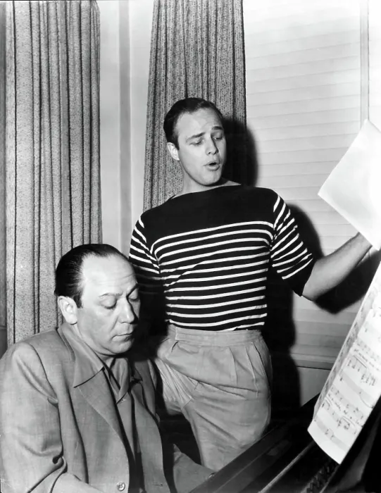 Framed Print : GUYS AND DOLLS, Frank Loesser, Marlon Brando, 1955 Framed Print : GUYS AND DOLLS, Frank Loesser, Marlon Brando, 1955