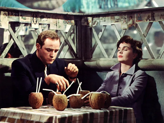 Framed Print : GUYS AND DOLLS, Marlon Brando, Jean Simmons, 1955